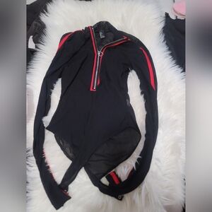 Forever21 Mesh see-through bodysuit o ring Zipper front